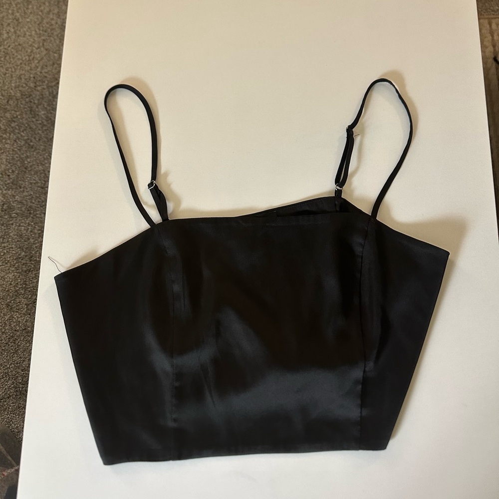 Forever 21 Black Satin Camisole Top